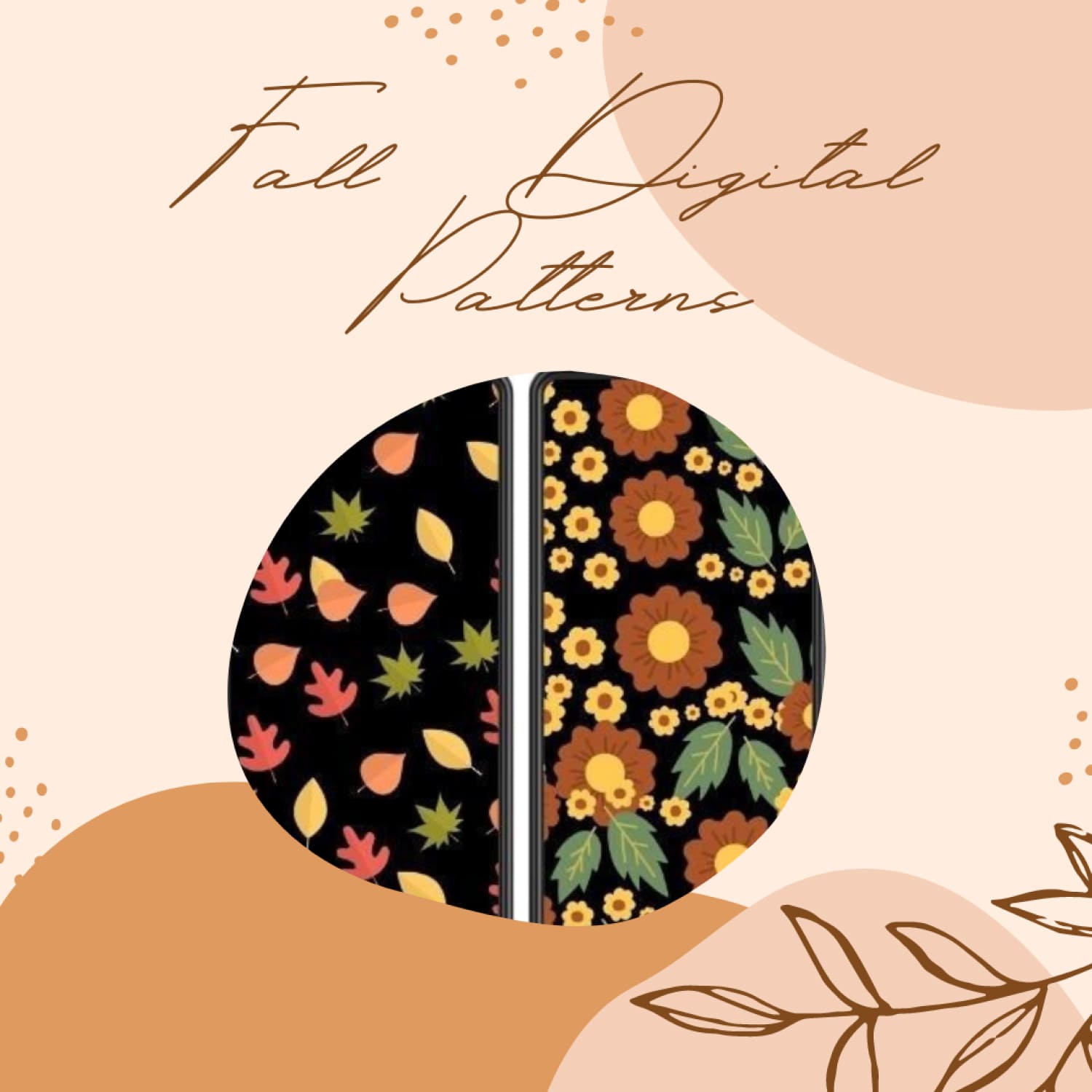 12 Fall Digital Patterns,Fall Papers Kdp.