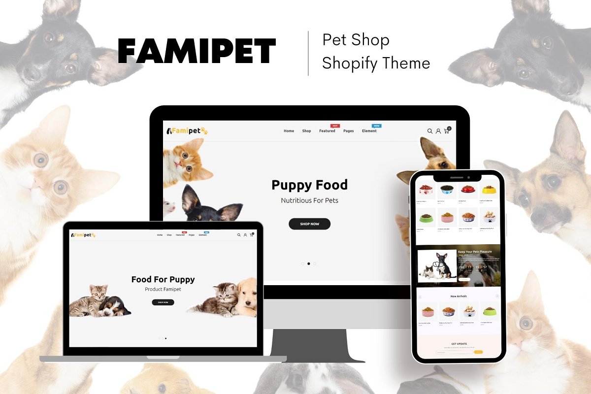 Cover image of Famipet - Pet Shop Shopify Theme.