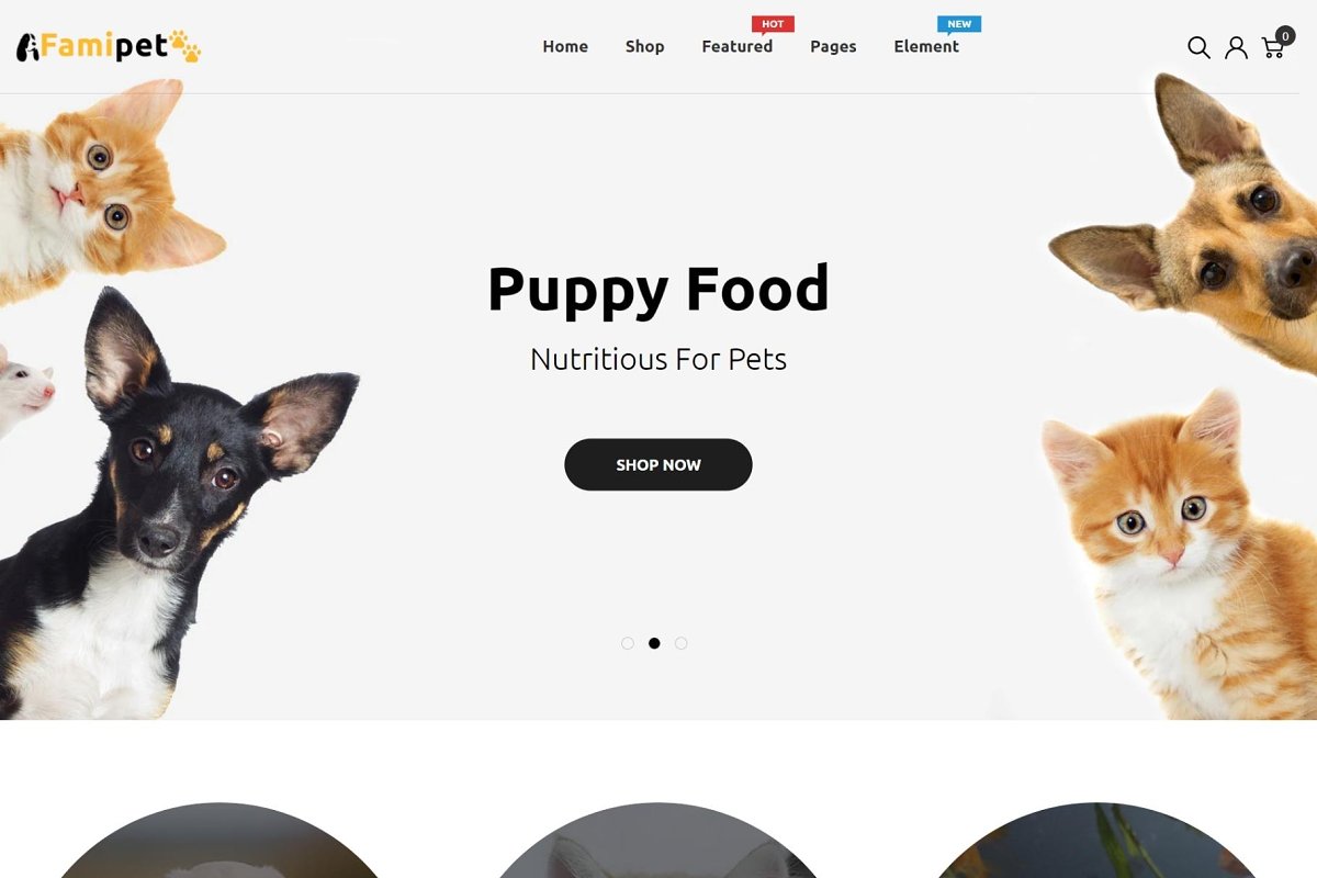 Cute web site design with pets.