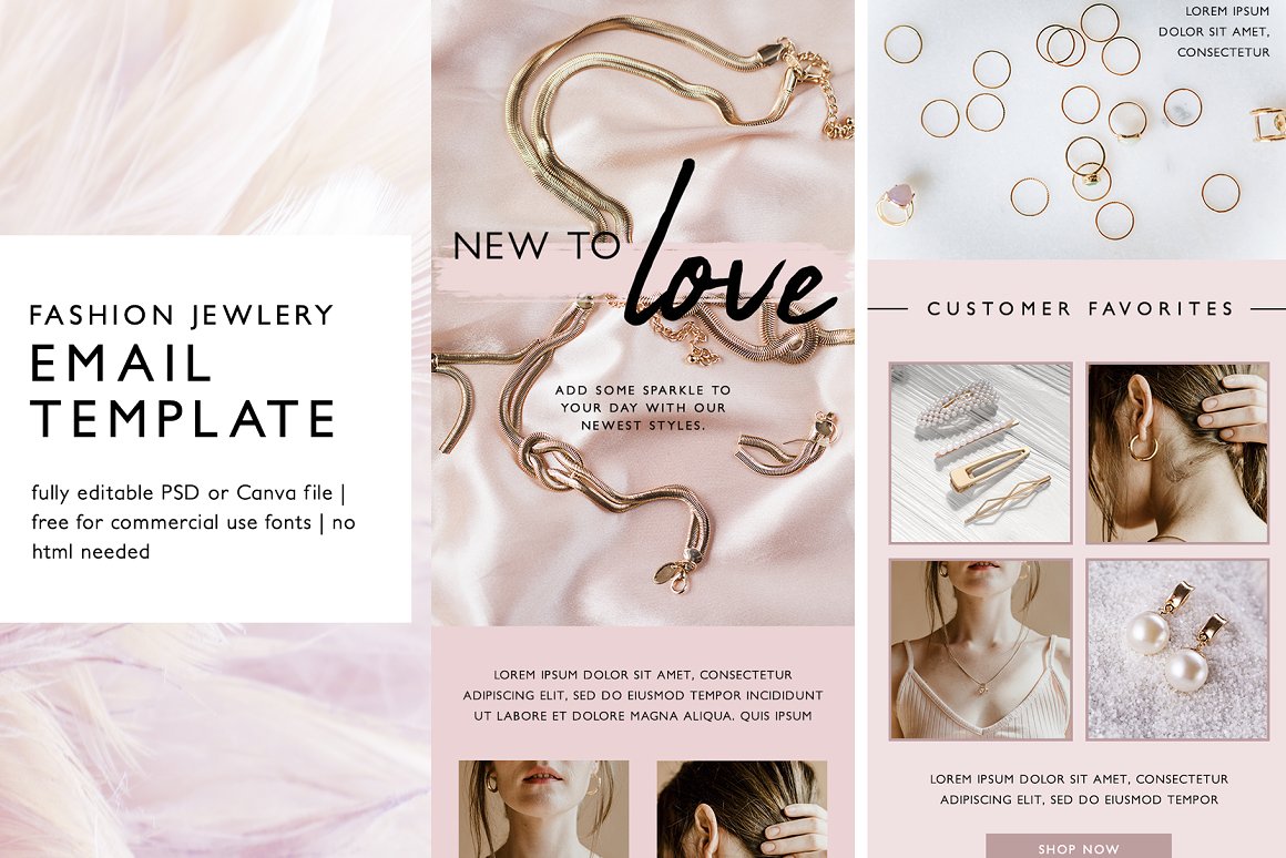 Image collection of irresistible jewelry store email design template.
