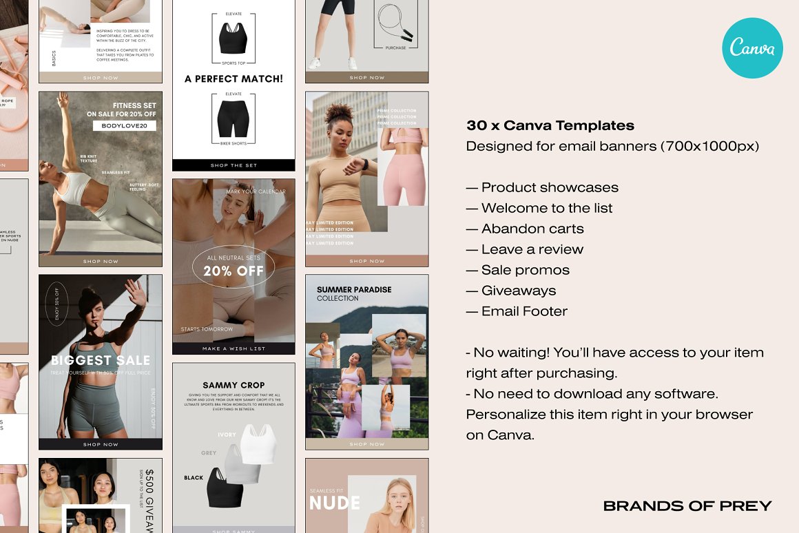 Bundle with images of wonderful fashion email design templates.