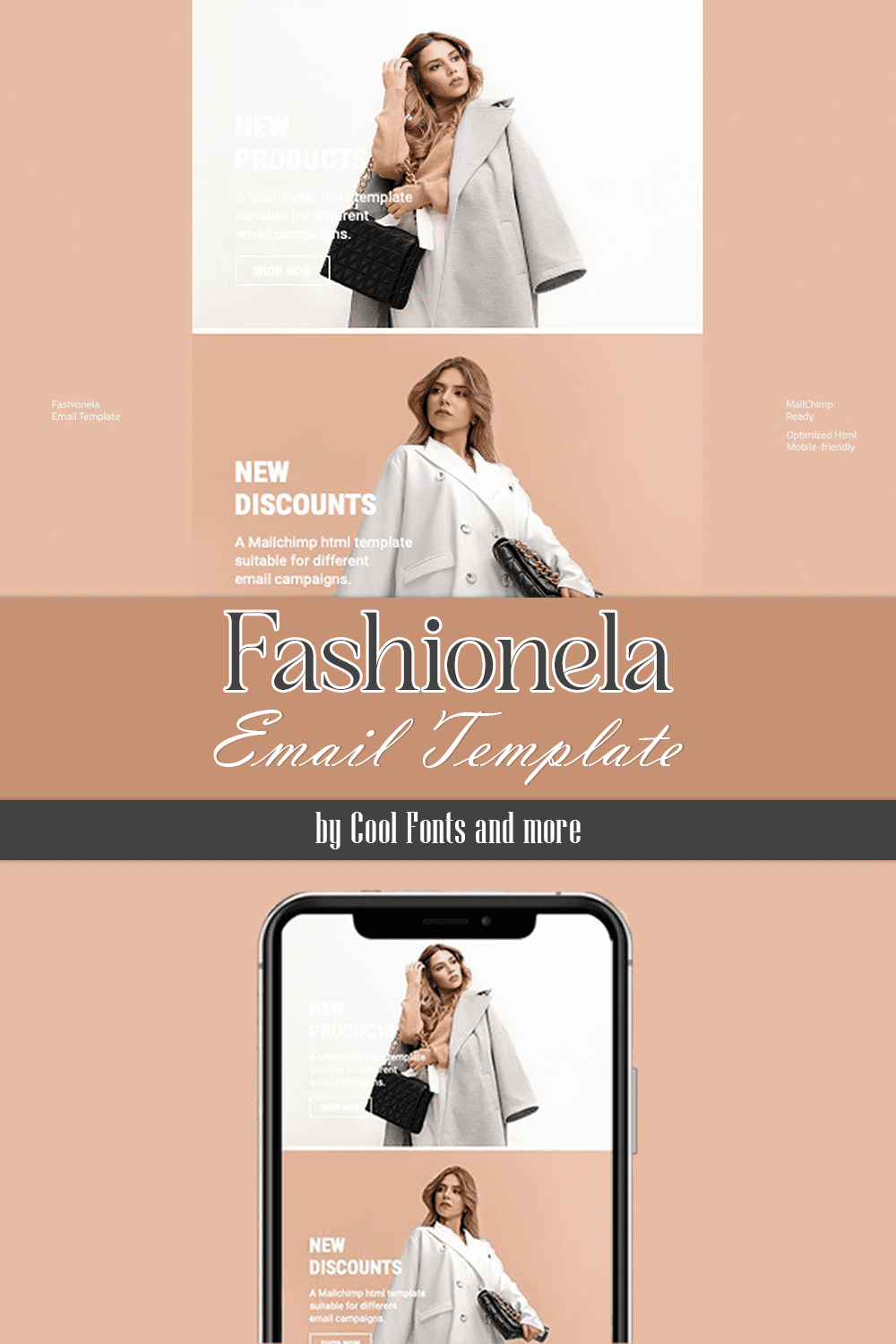 Collection with images of beautiful fashion email design template.