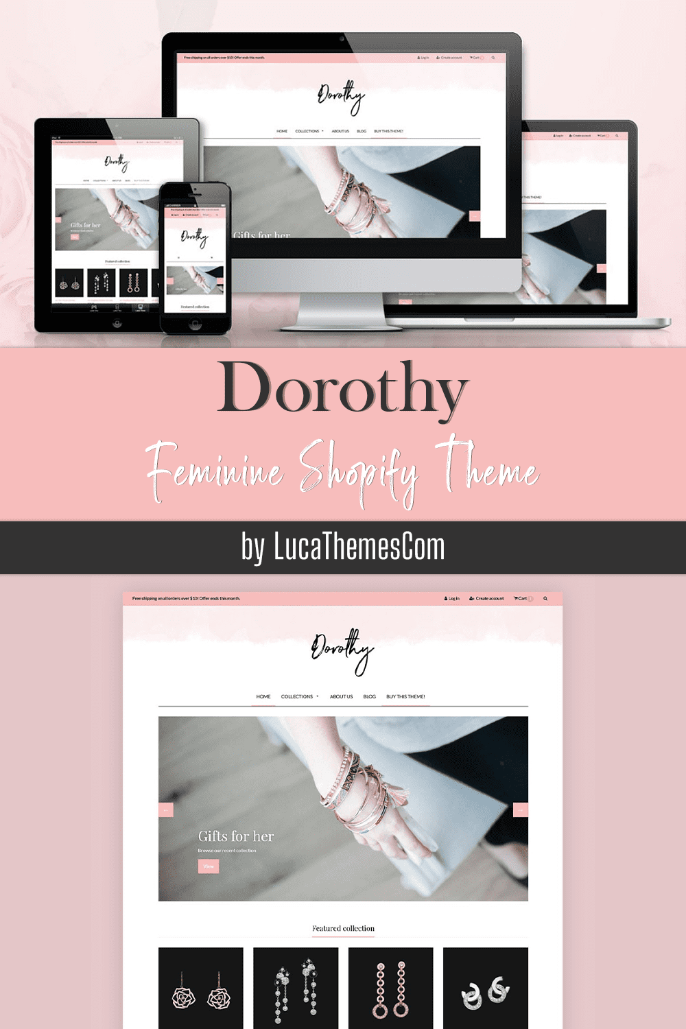 feminine shopify theme dorothy pinterest 17