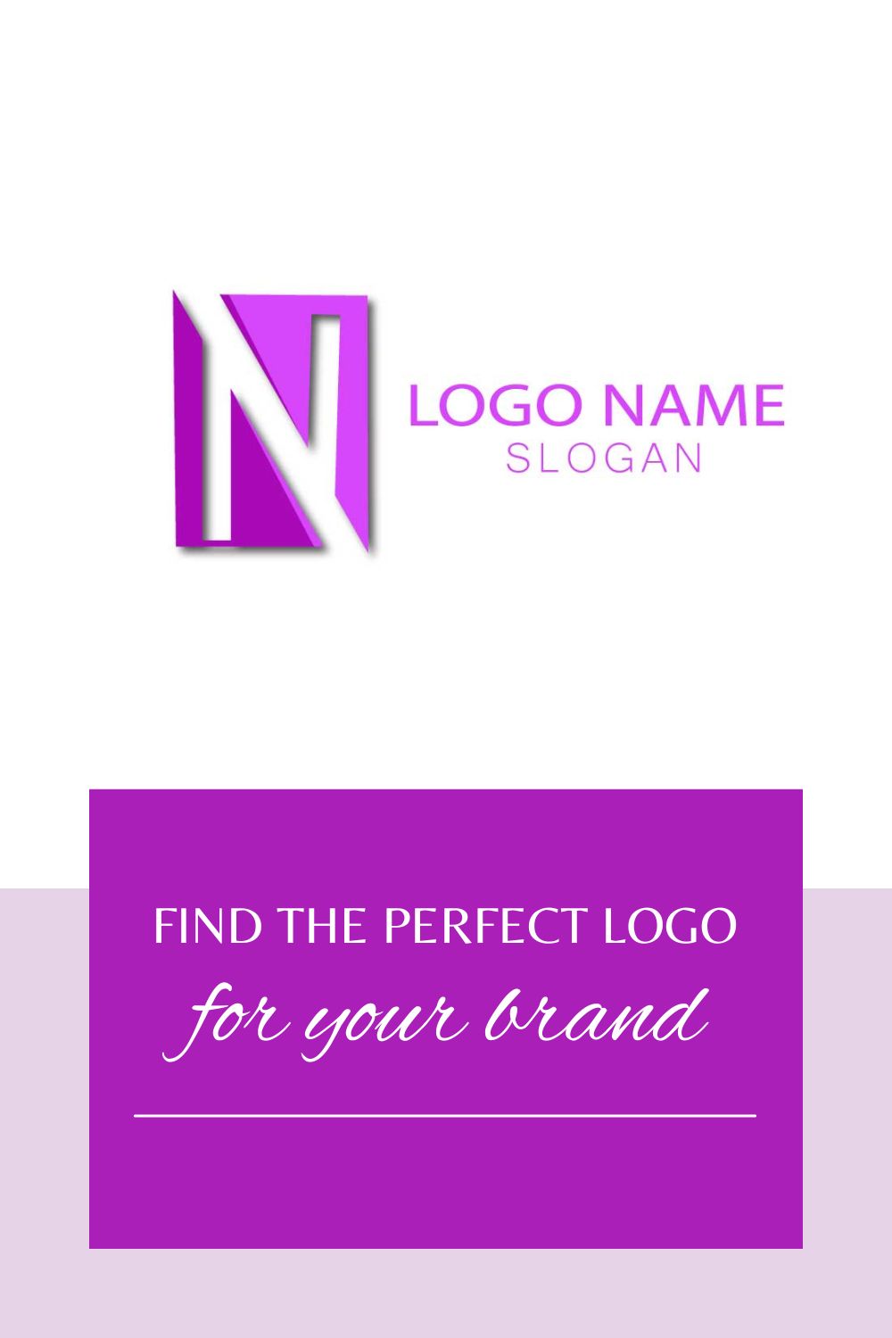 N letter logo and Negative Space Logo pinterest image.