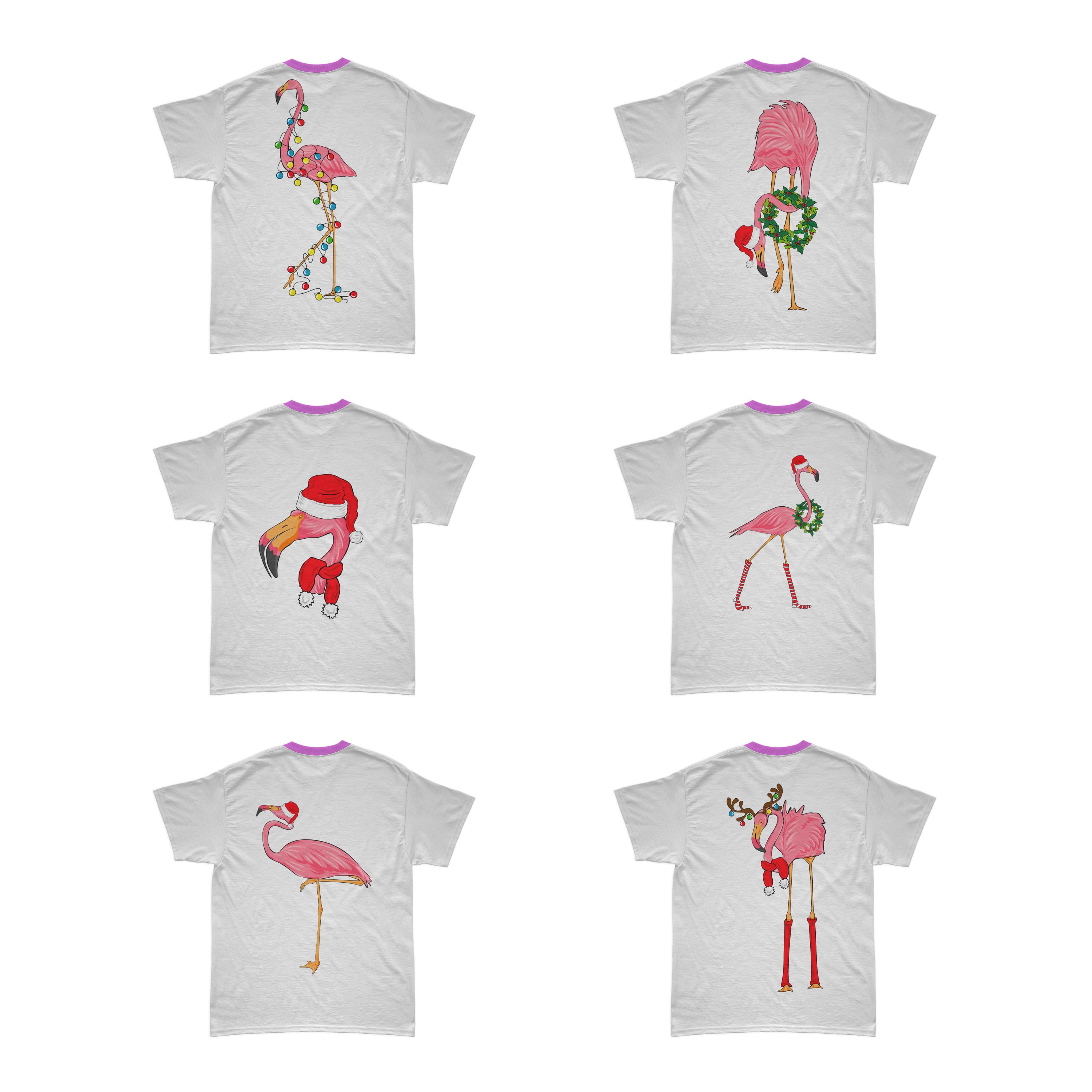 flamingo christmas SVG T-shirt Designs Bundle cover.