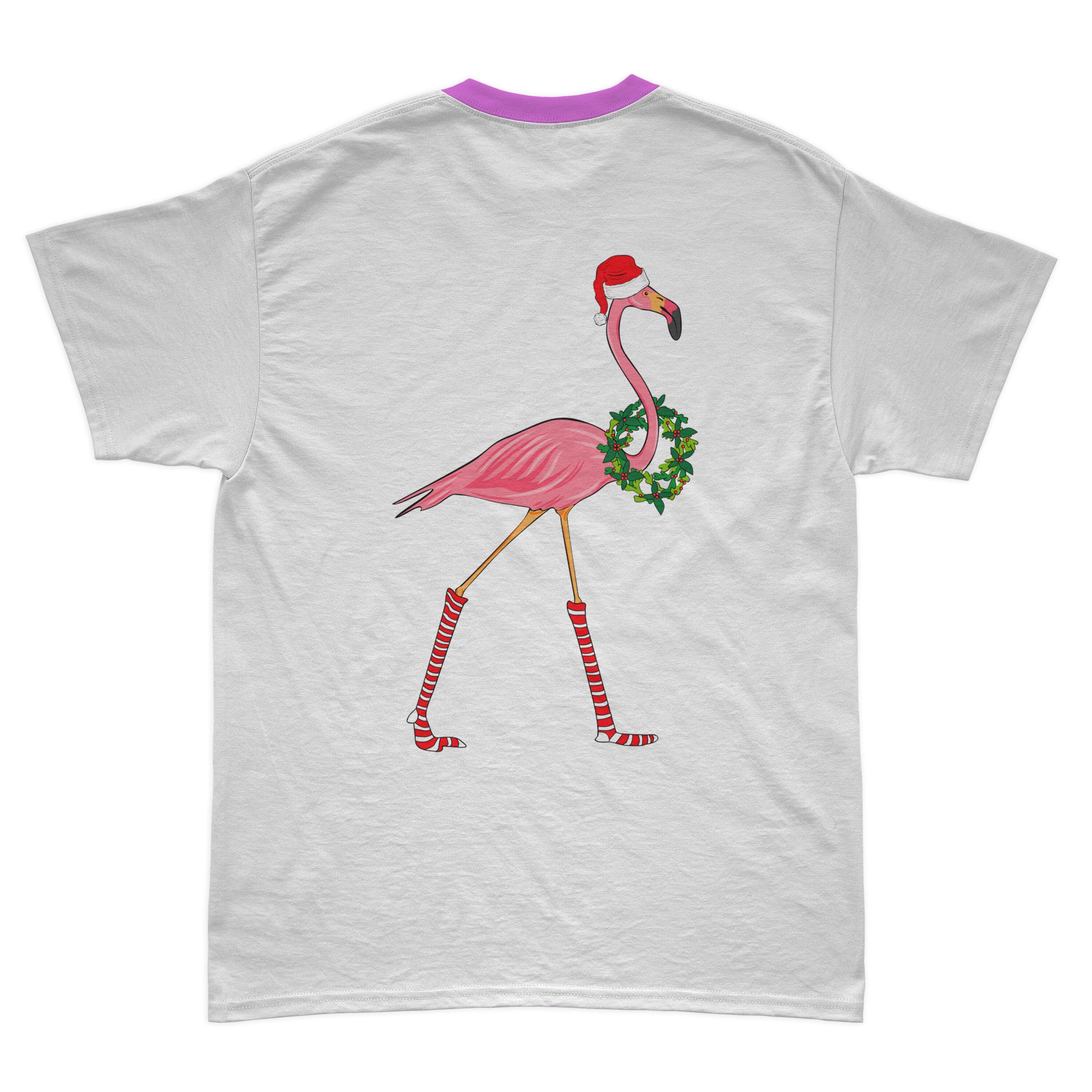 Festive flamingo is ready for the Christmas party.