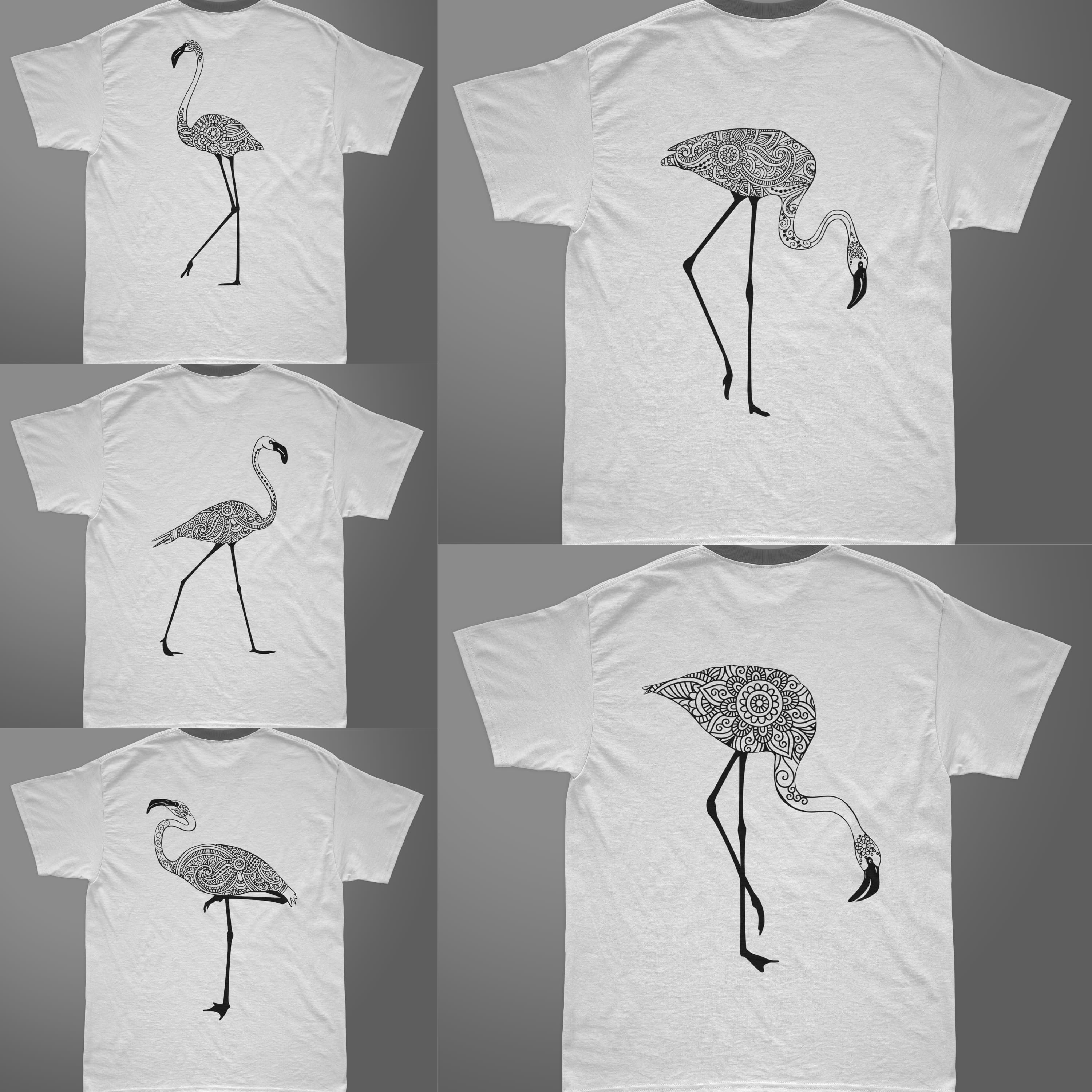 flamingo mandala SVG T-shirt Designs Bundle cover.