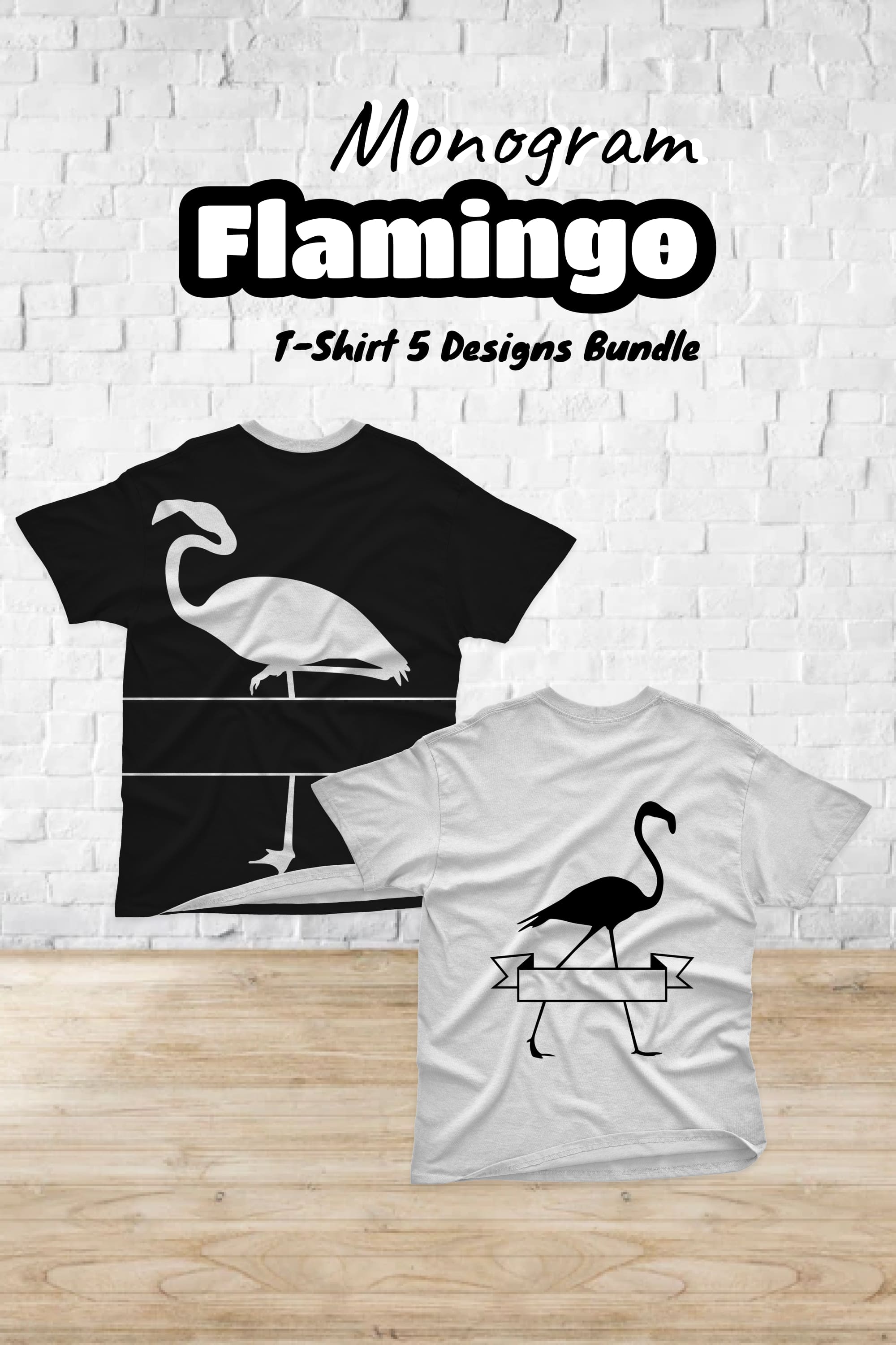 flamingo monogram t shirt designs bundle pinterest 213