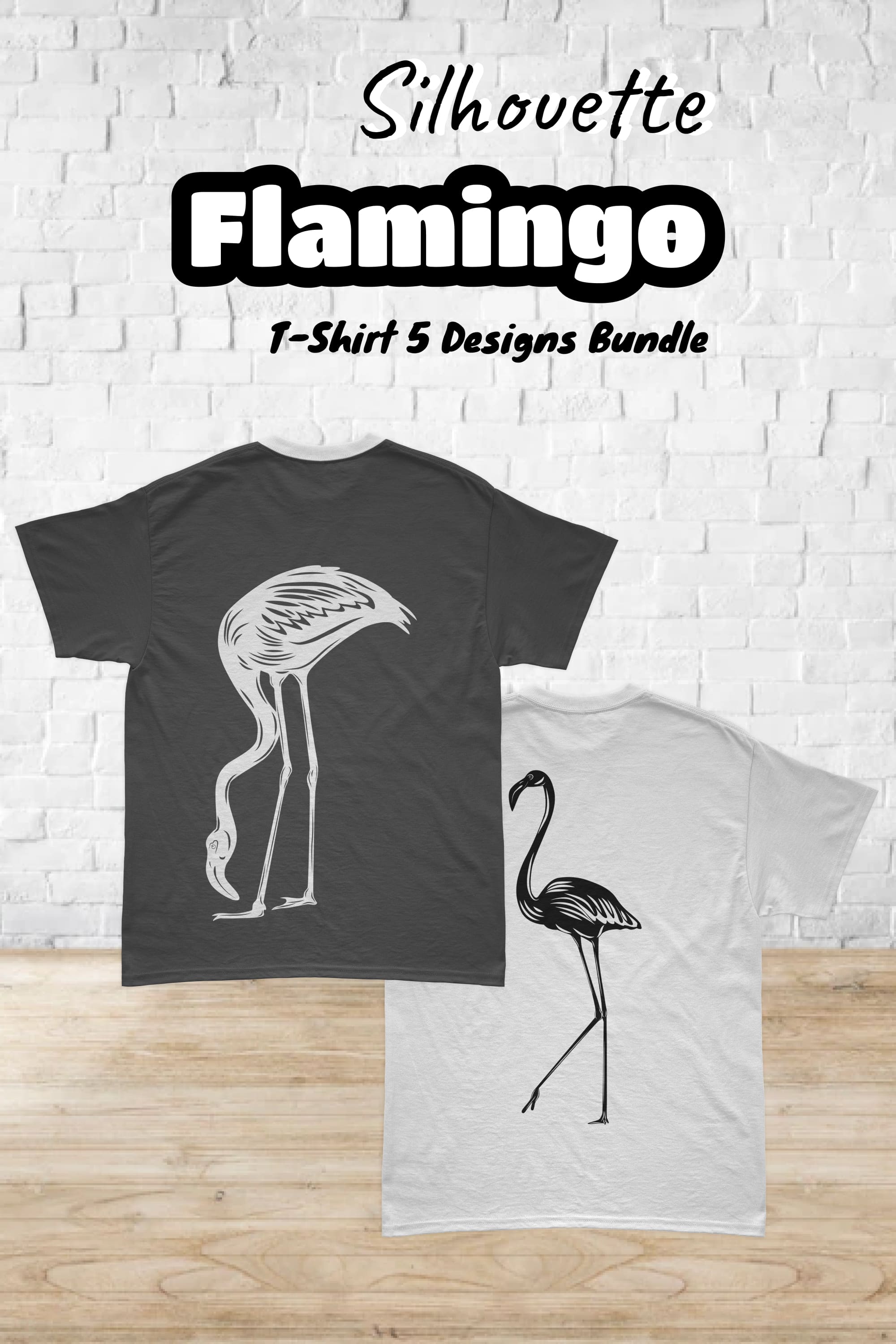 flamingo silhouette t shirt designs bundle pinterest 249
