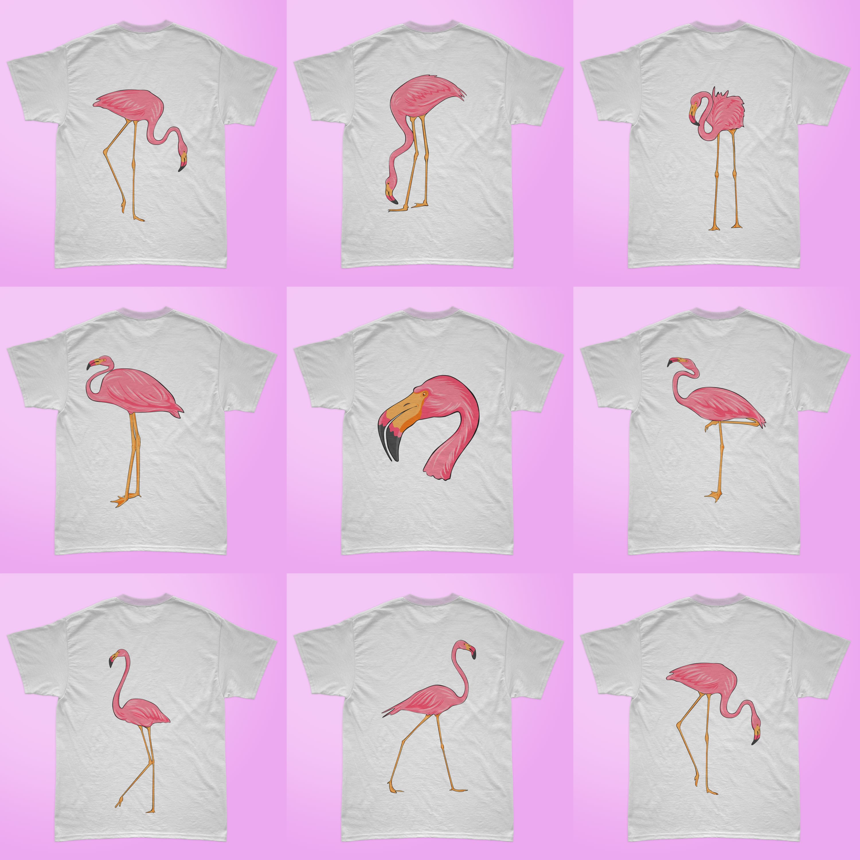 flamingo SVG T-shirt Designs Bundle cover.