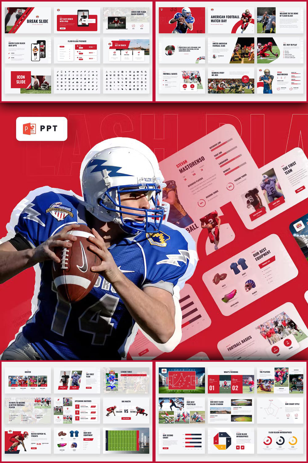 Flash Blast – American Football Sport Powerpoint Template - Pinterest.