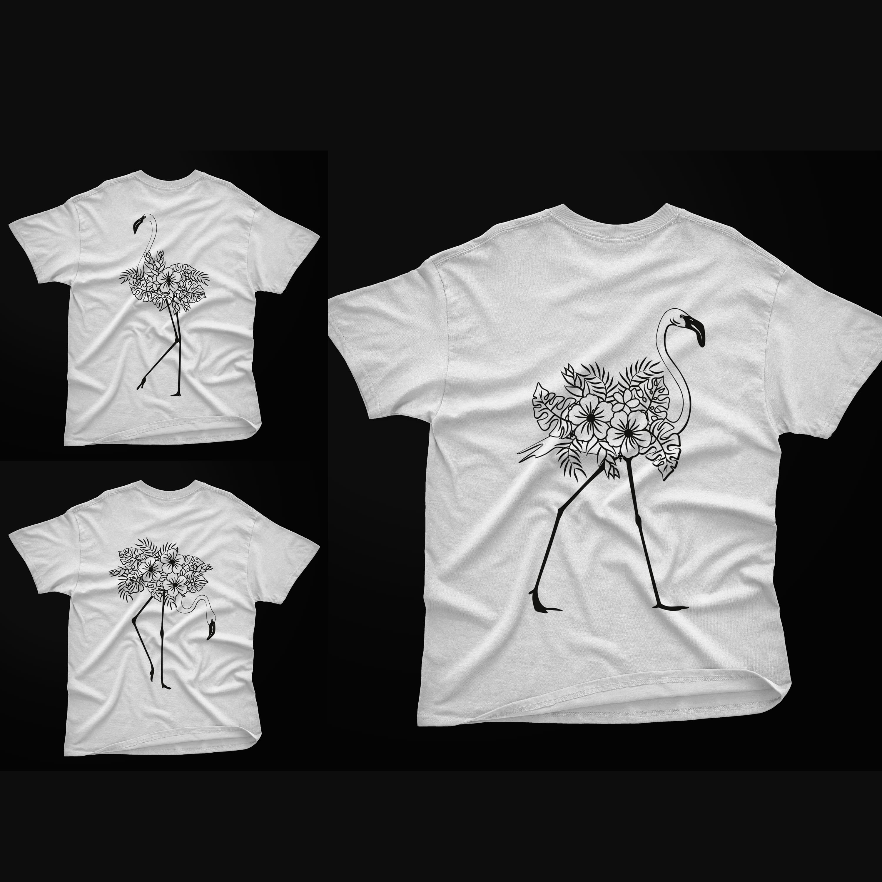 Floral Flamingo SVG T-shirt Designs Bundle cover.
