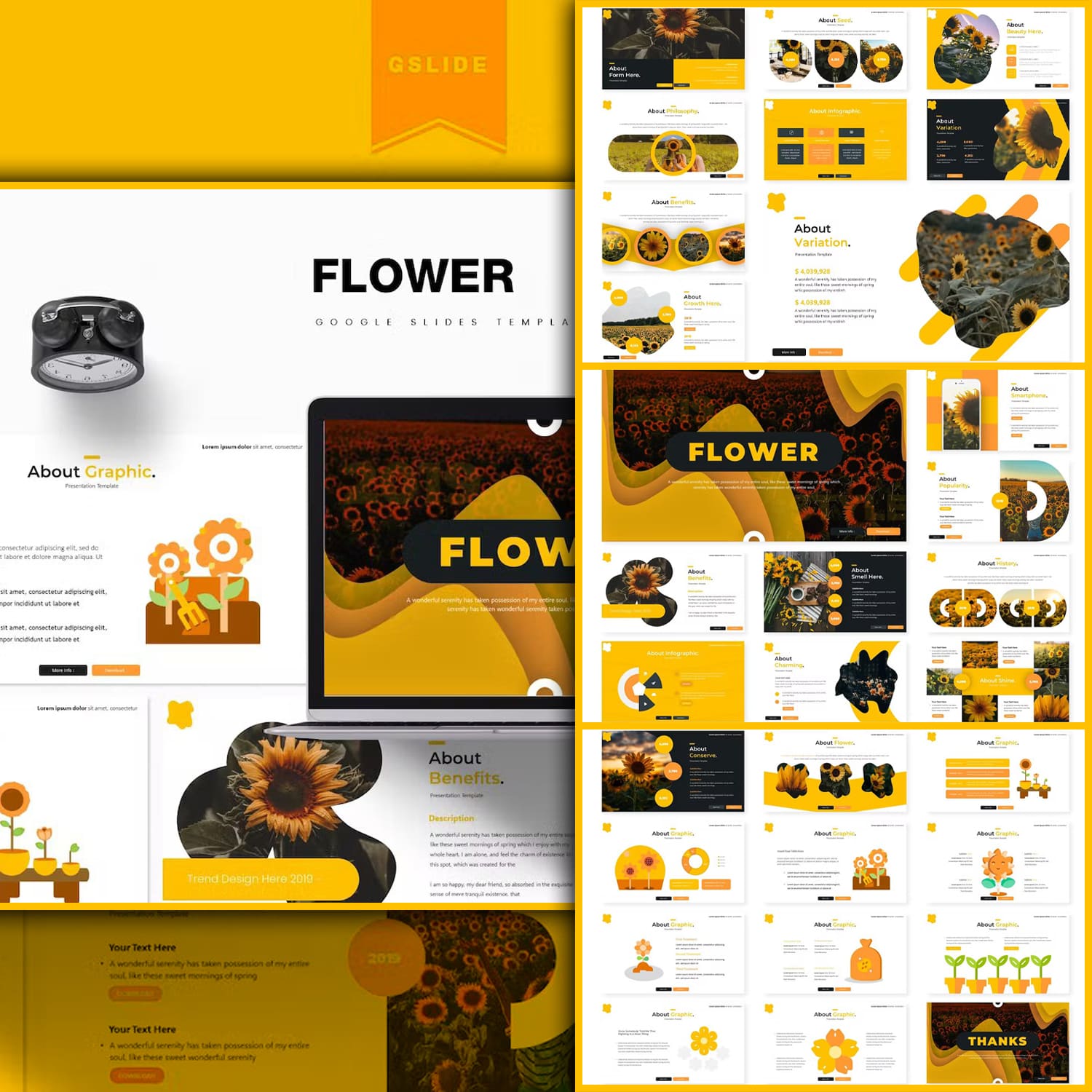 Flower | Google Slides Template created by Vunira.