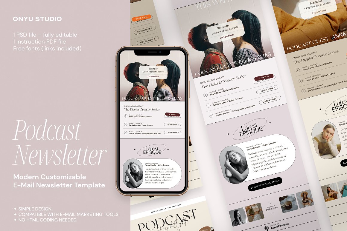 Bundle with images of wonderful newsletter design templates.