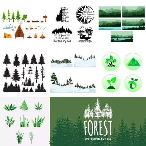 Forest SVG Designs Bundle.