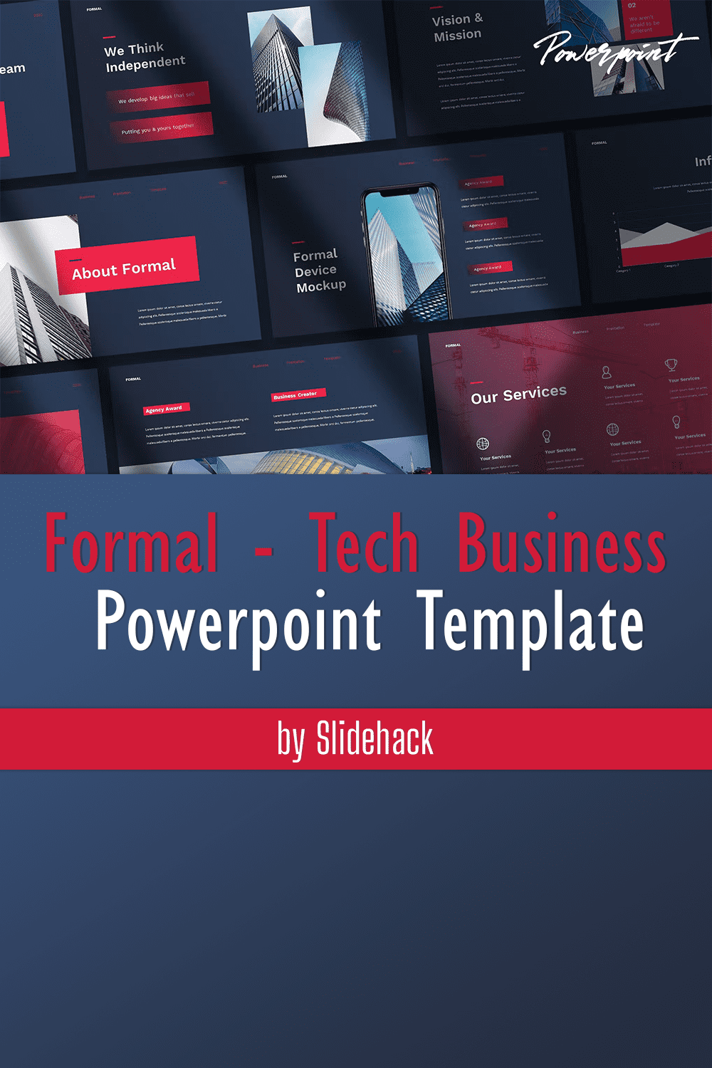 Formal - Tech Business PowerPoint Template - Pinterest.