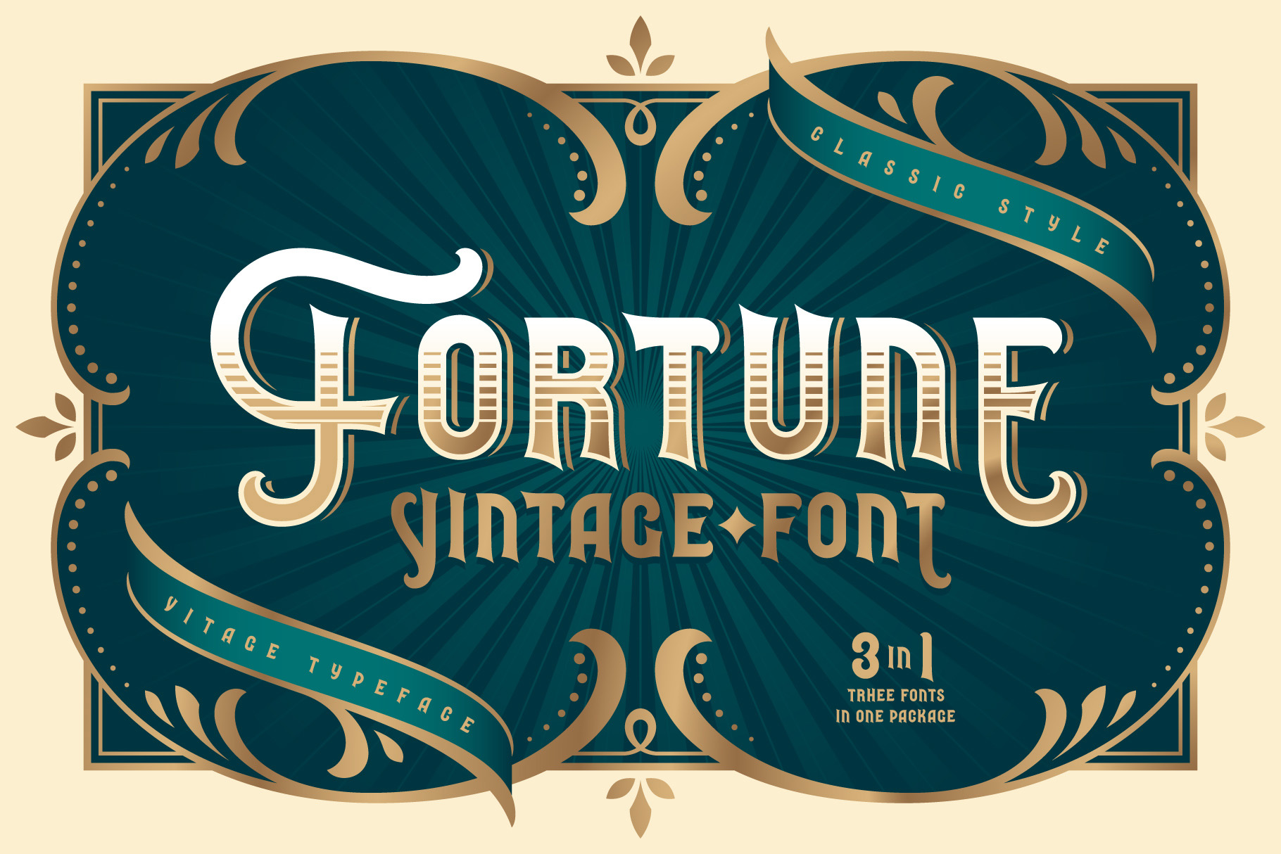 Fortune Vintage Font Facebook Collage image.