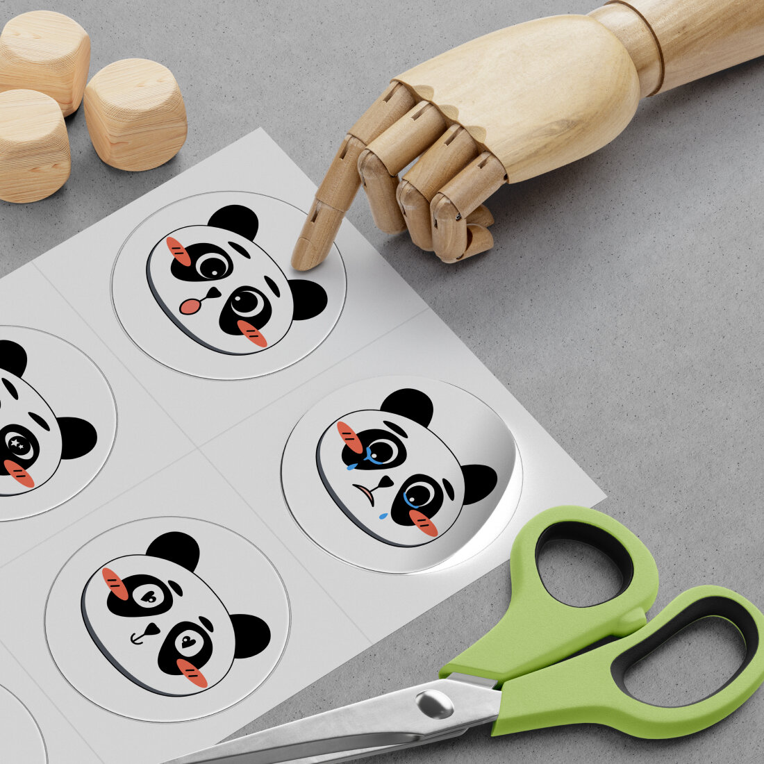 Panda Face Stickers preview image.