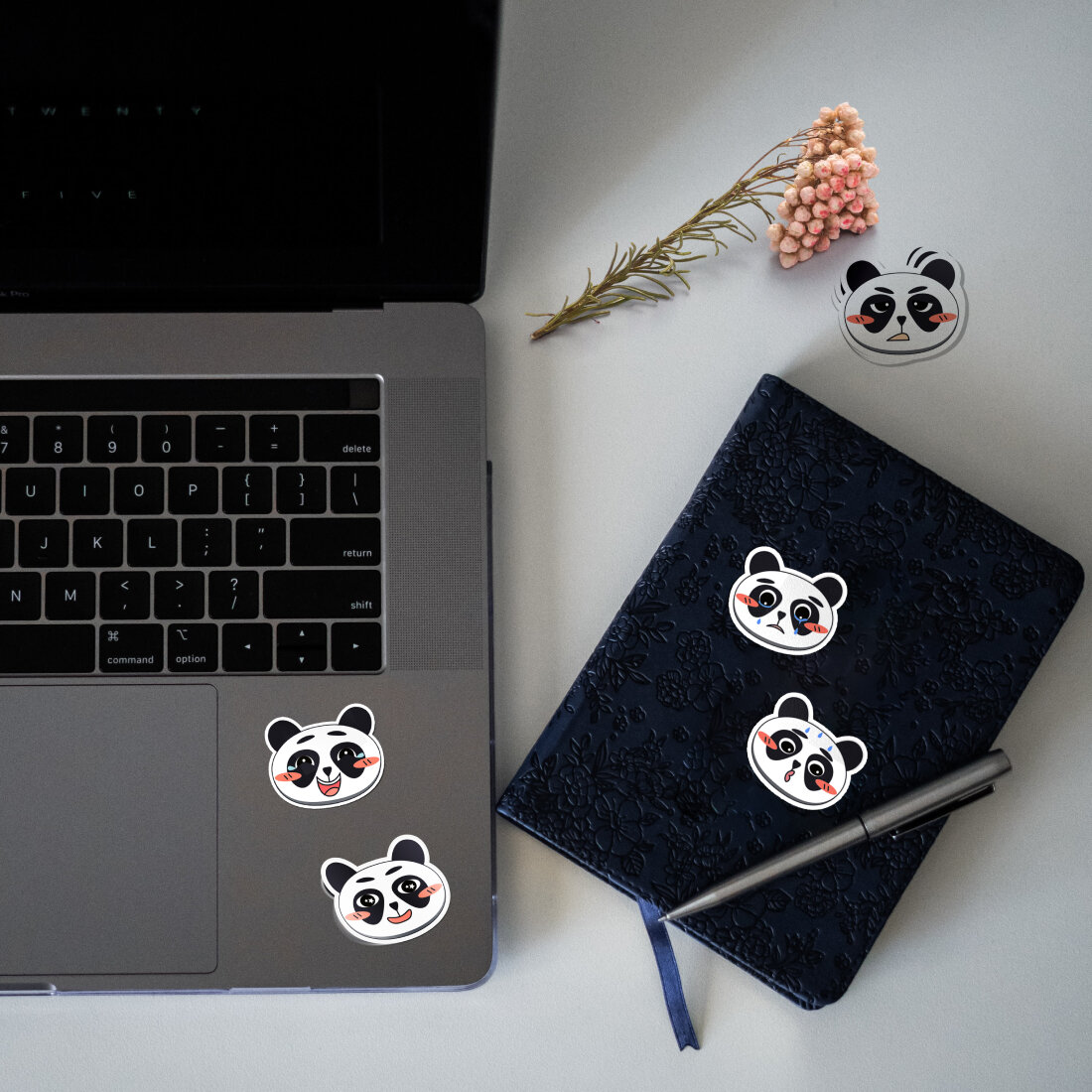 Panda Face Stickers facebook image.