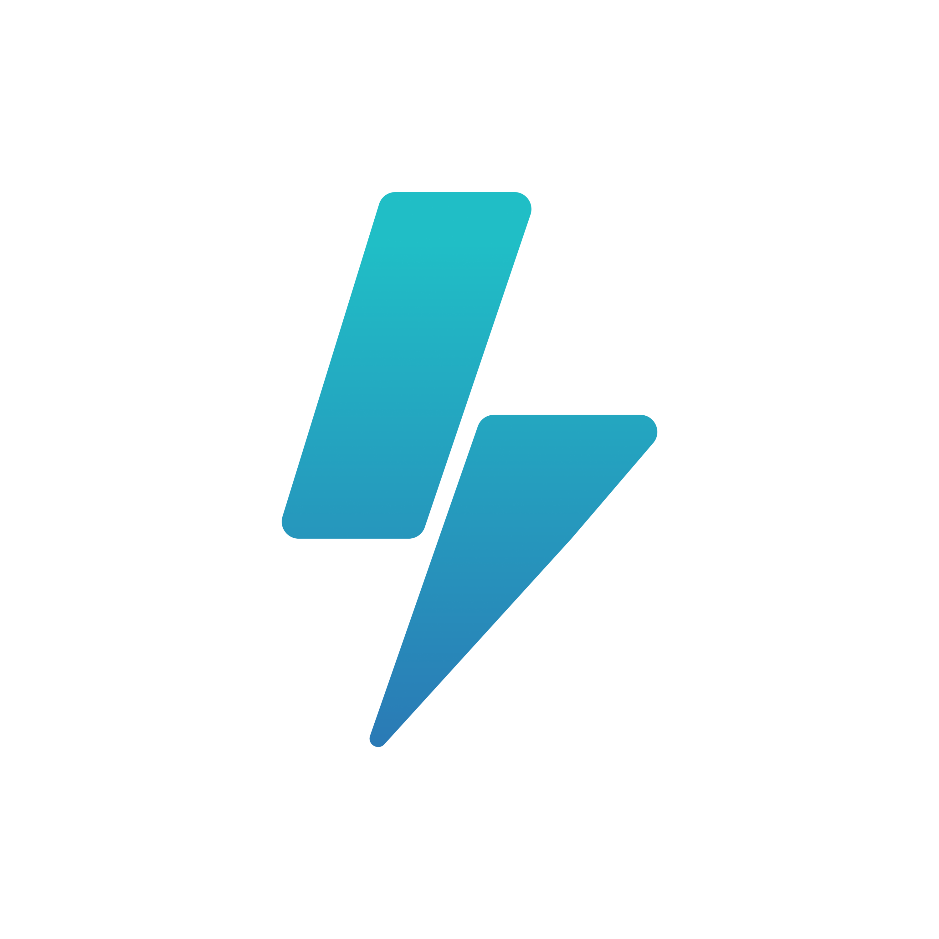 Blue lightning logotype.