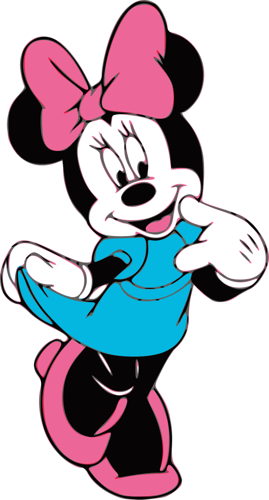 Gorgeous image of minnie mouse in a blue dress.