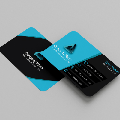 Modern Black Background Business Cards blue preview.