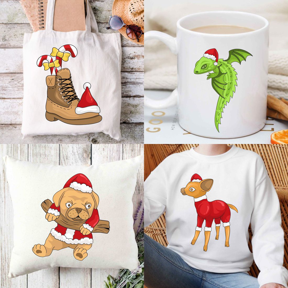 Christmas Funny Cartoon Clipart Sublimation Bundle cover image.