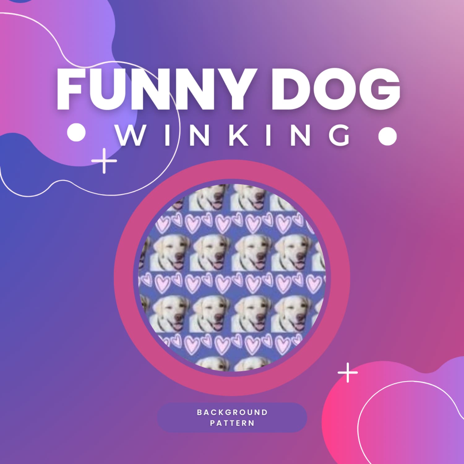Funny Dog Winking Background Pattern.