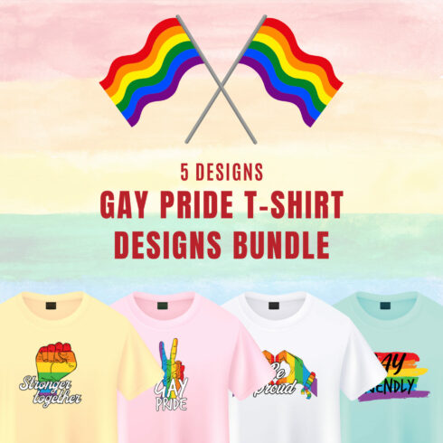 Gay Pride T-shirt Designs Bundle.