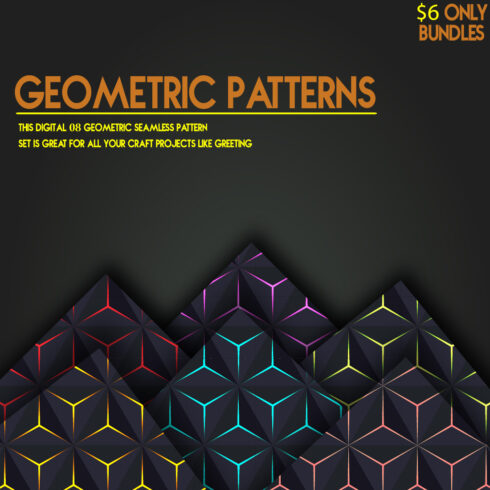 3D Geometric Seamless Patterns cover image.