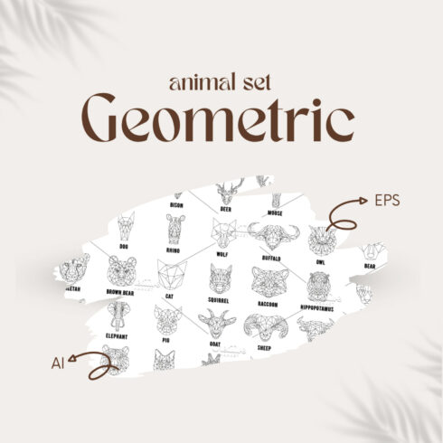 Geometric animal set.
