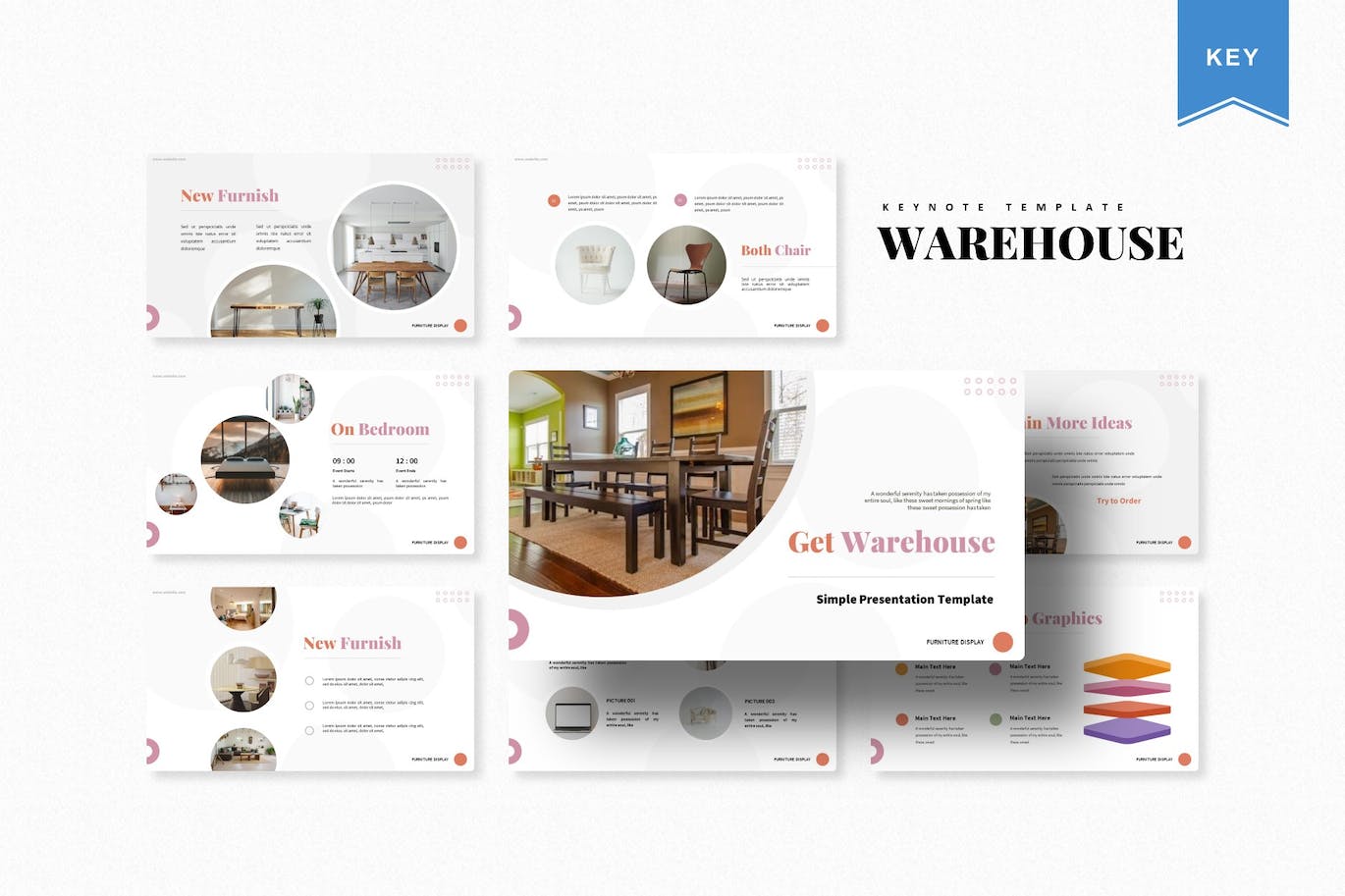 Set of adorable warehouse presentation template slides.