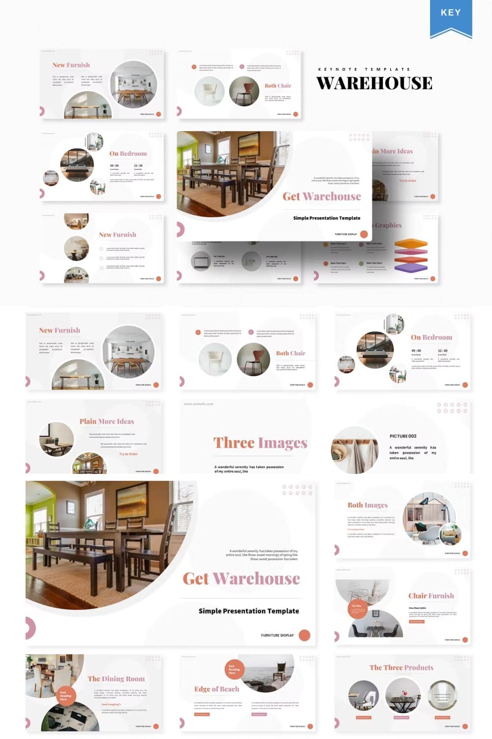 Cover with enchanting slides of the warehouse presentation template.