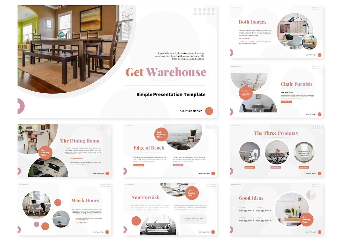 Pack of gorgeous warehouse presentation template slides.