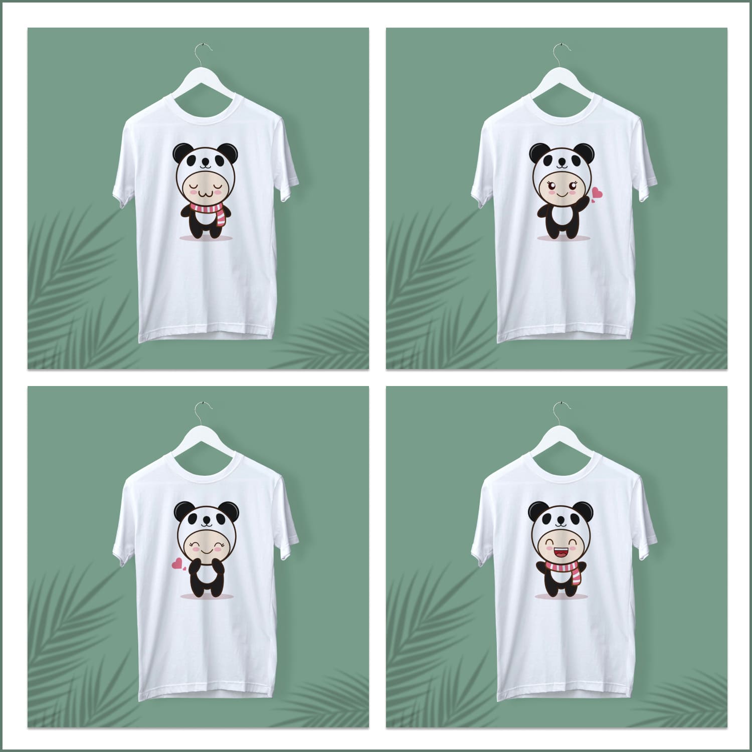 Girl Panda Svg T-shirt Designs Bundle Cover.