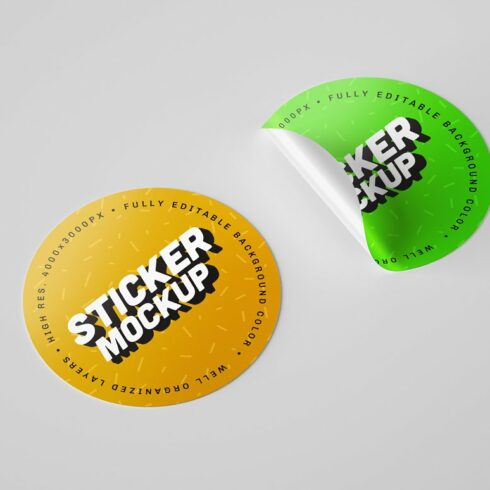 Glossy Sticker Mockup Set | Master Bundles