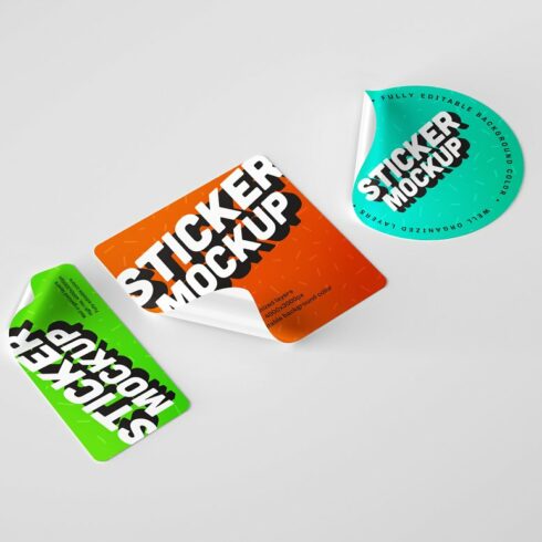 Glossy Sticker Mockup Set | Master Bundles