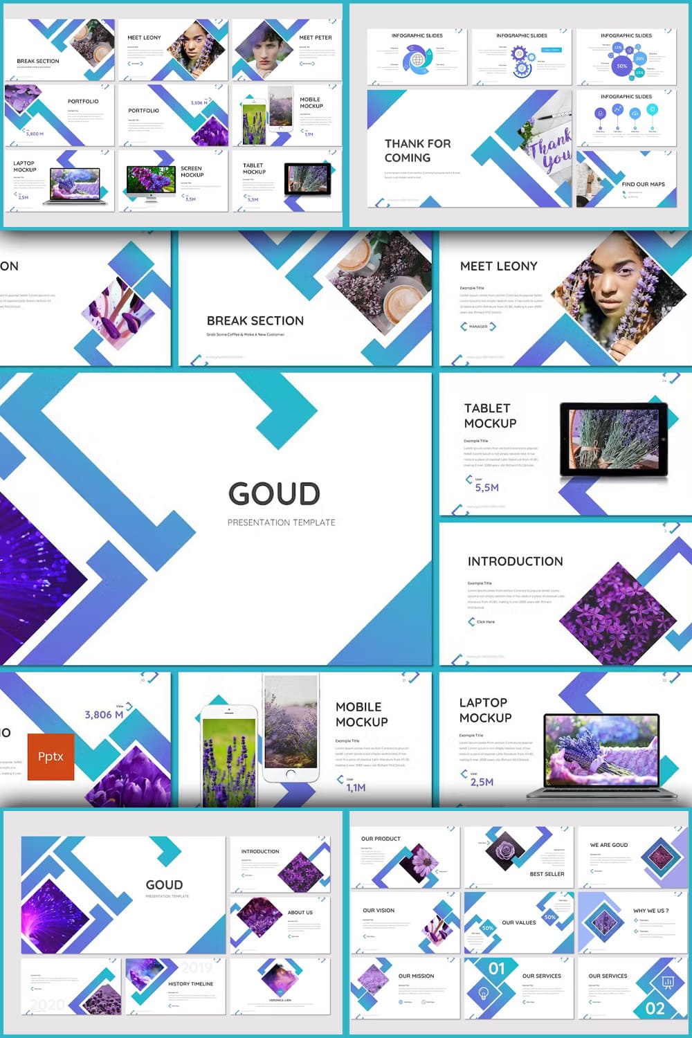 Goud Presentation Template - pinterest image preview.