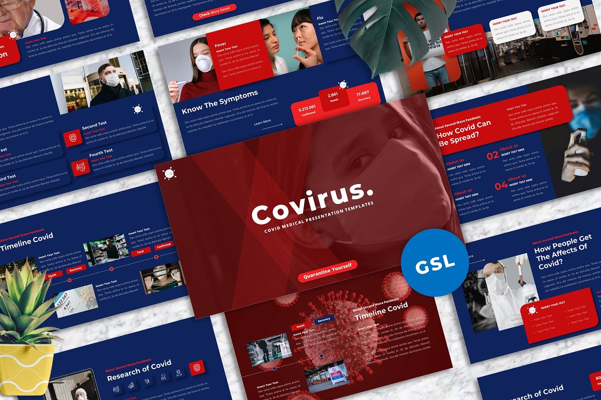 Cover image of Covirus Covid Medical Google Slide.