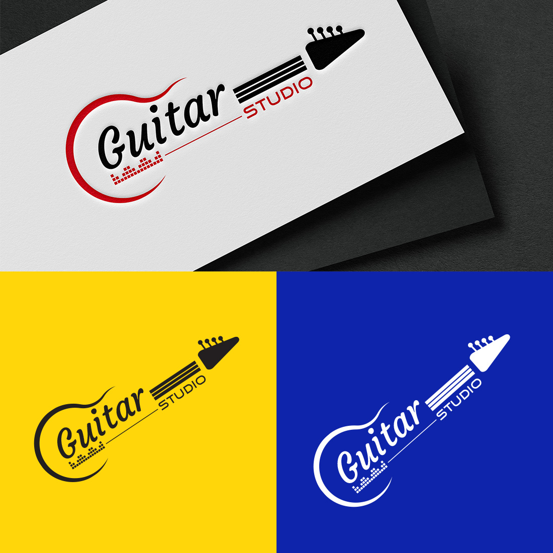 Guitar Logo Template Design cover image.