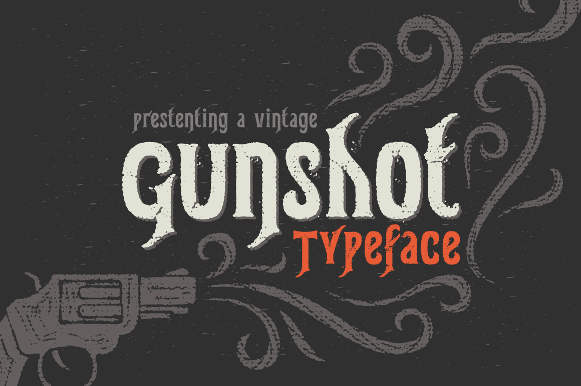 Gunshot Typeface Facebook Collage image.