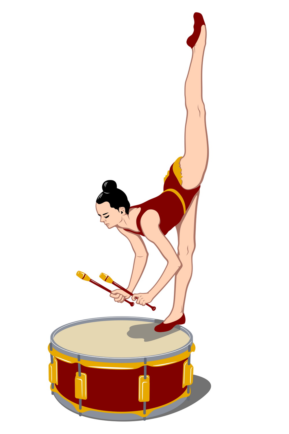 Gymnastics Rhythmic Design Graphics Bundle pinterest image.