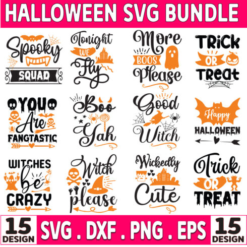 Halloween Quotes SVG Bundle cover image.