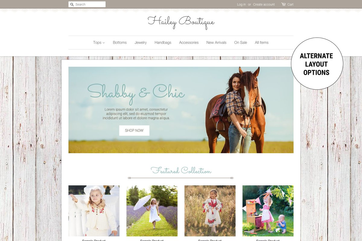 Shopify theme homepage in pastel colors.