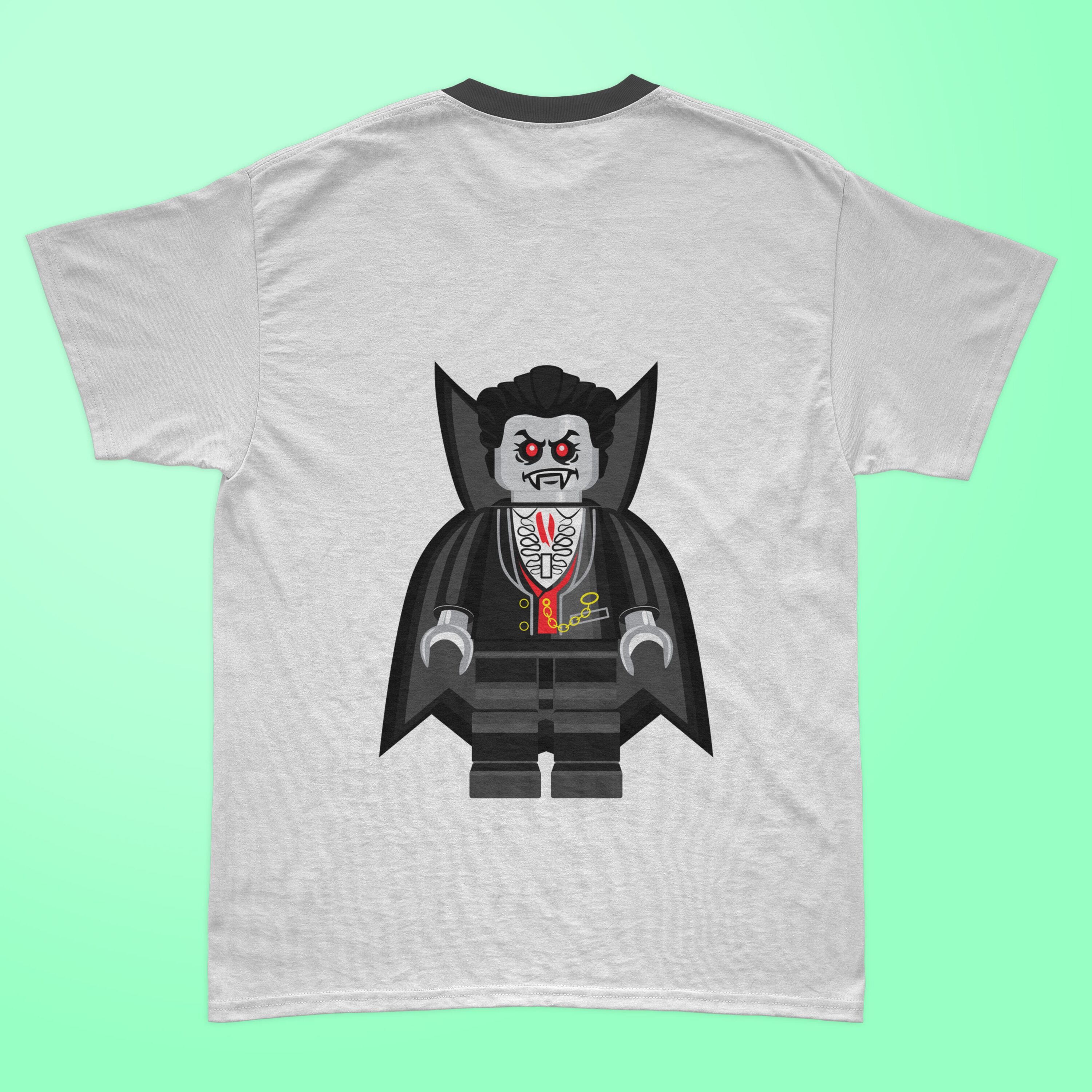 Lego Dracula man - t-shirt design.