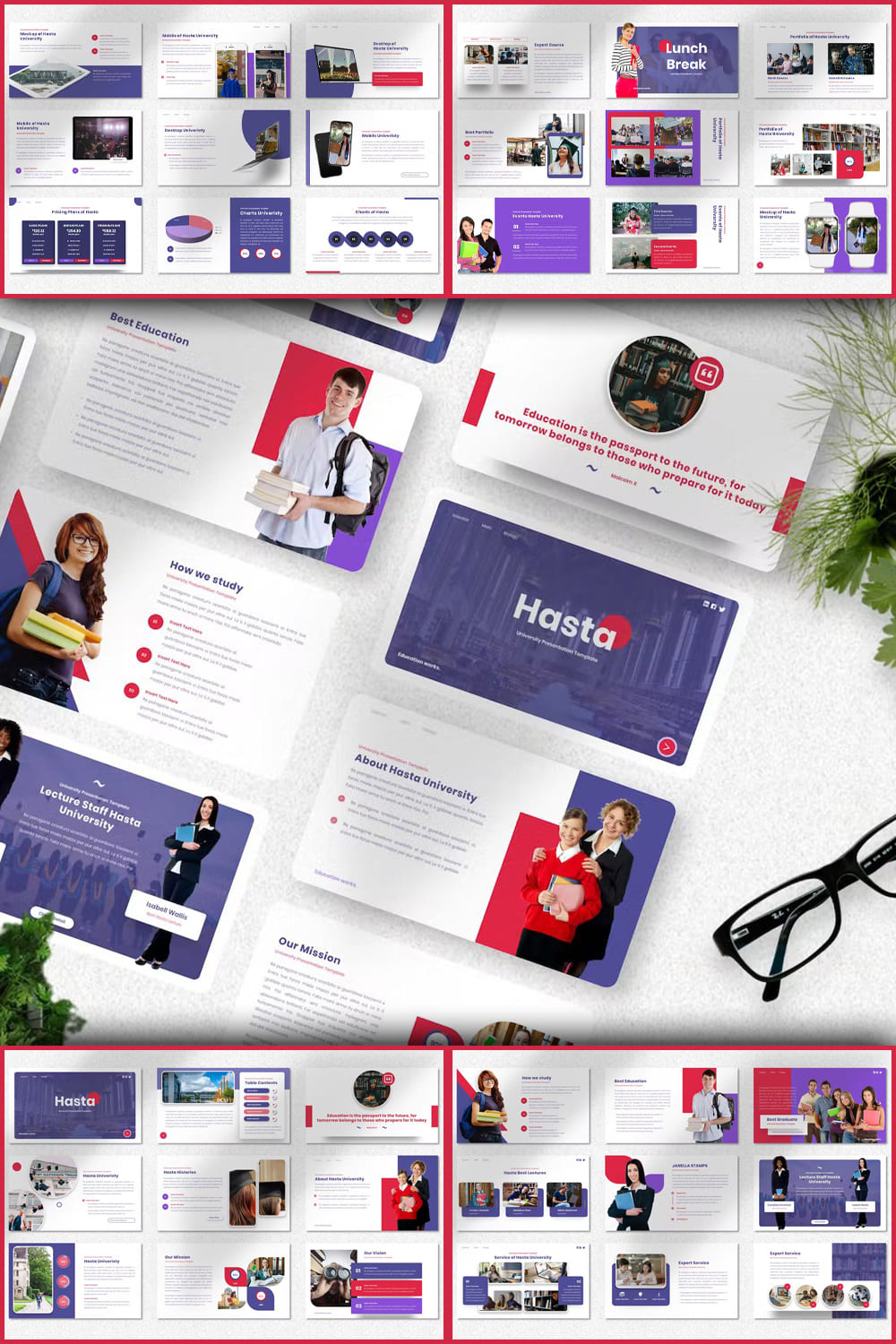 Hasta University Powerpoint Template - pinterest image preview.