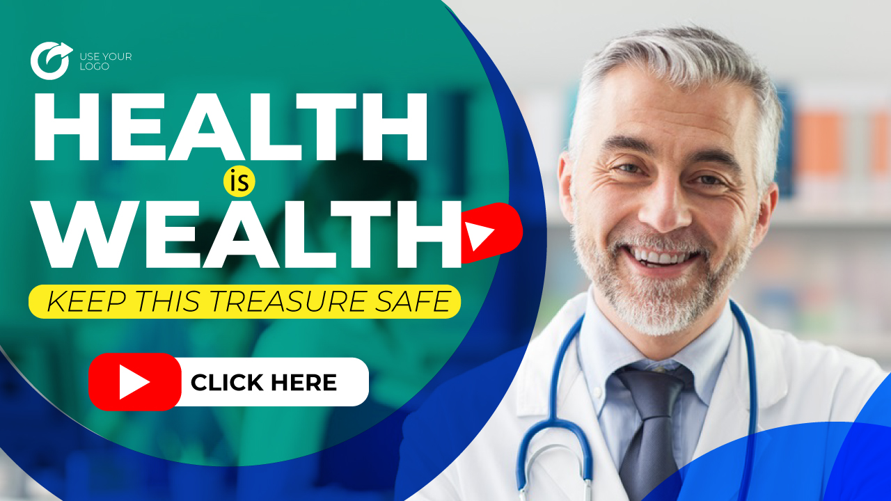 Health YouTube Thumbnail Template preview image.