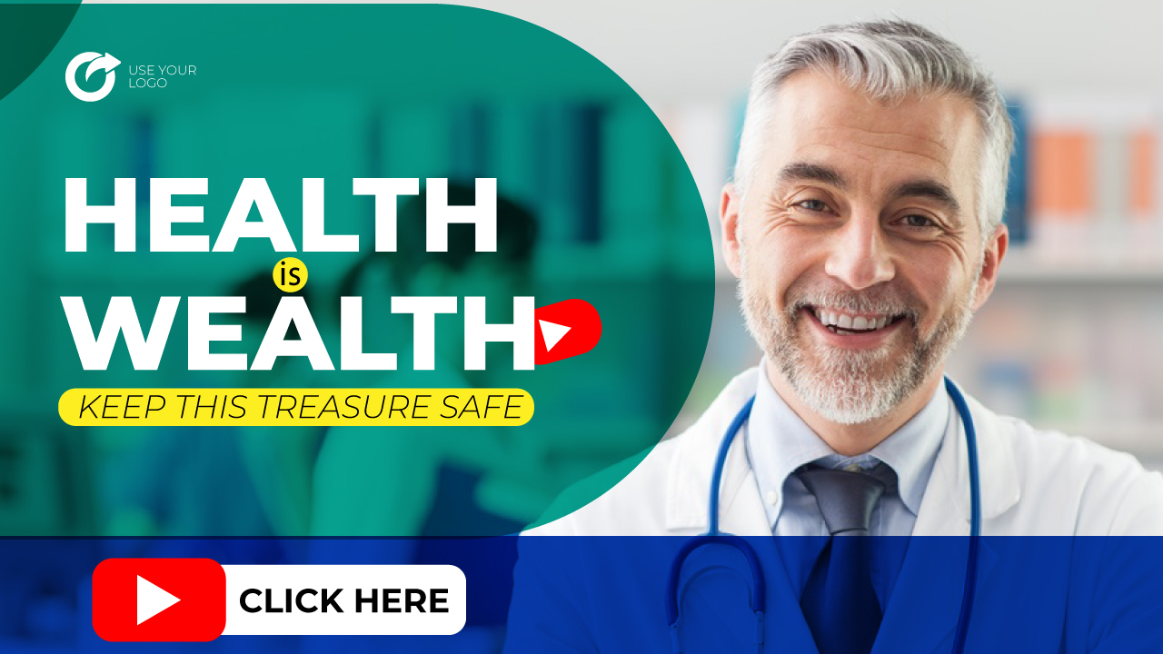 Medical YouTube Thumbnail Template preview image.