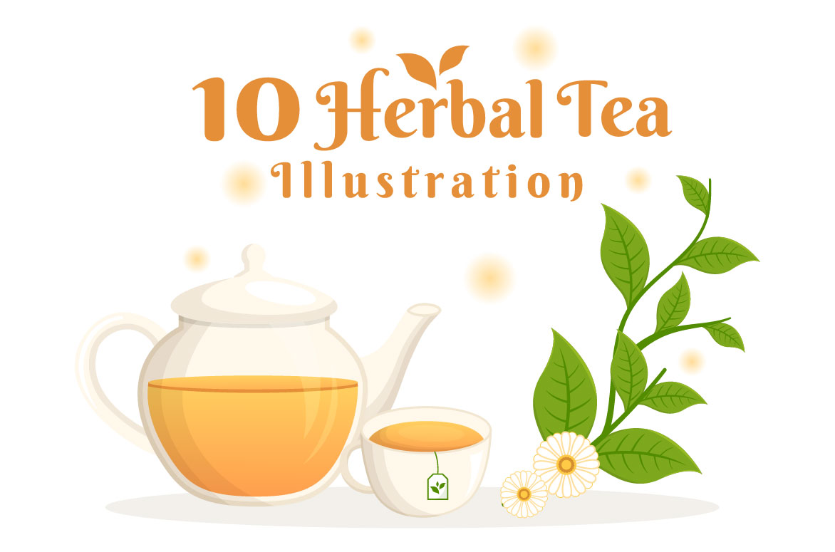 10 Herbal Tea Chamomile Leaves Illustration facebook image.