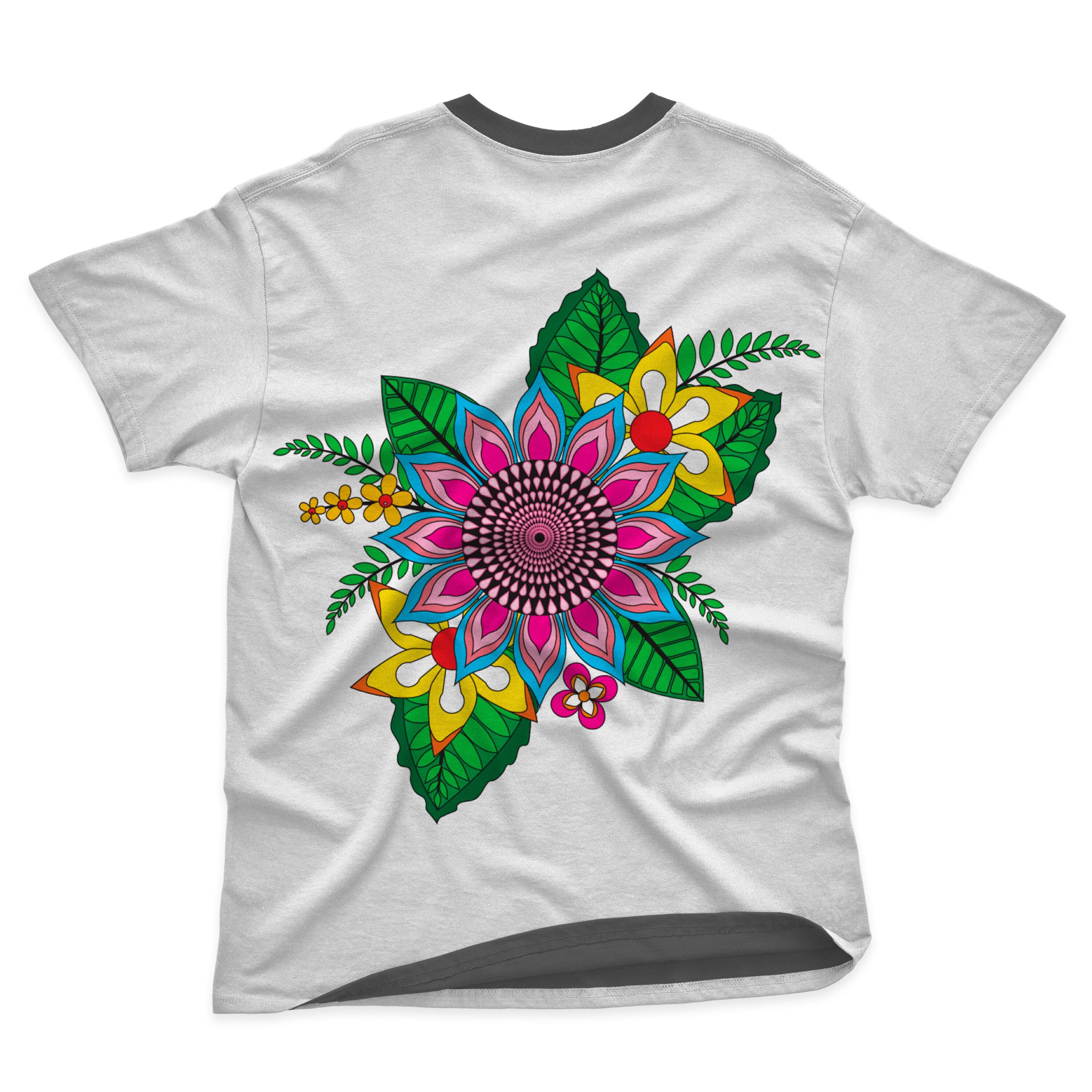 T-shirt design with beautiful pink flower.